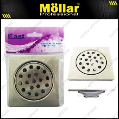 EAST Saringan Got 4" Mangkok Double Lantai Kamar Mandi Stainless Floor Drain crome
