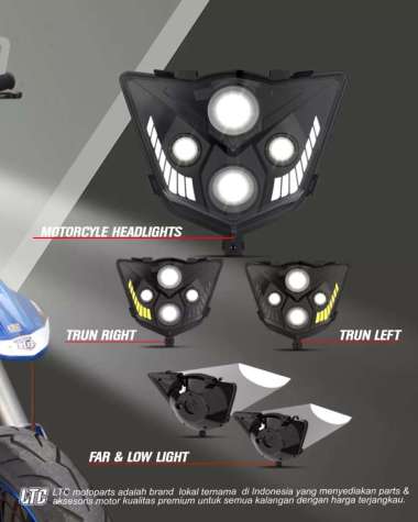 LAMPU DEPAN DAYMAKER HEADLAMP KLX CRF WR 155 SUPERMOTO TRAIL TRABAS LTC KLX 150