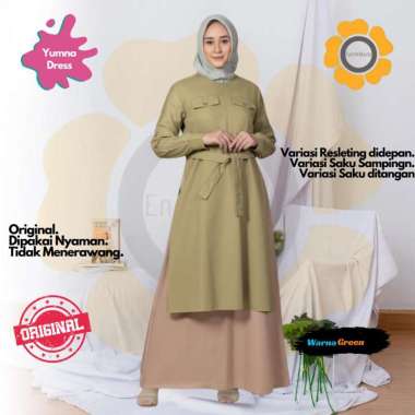 ENDOMODA Dress Wanita Gamis Dewasa Muslimah En.Yumna S Green