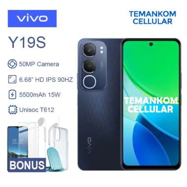 Vivo Y19s 2024 8GB RAM 4+4 Extend ram 4/128 6GB 128GB Vivo Y19 S Penerus Y18 Baru Garansi RESMI Blac