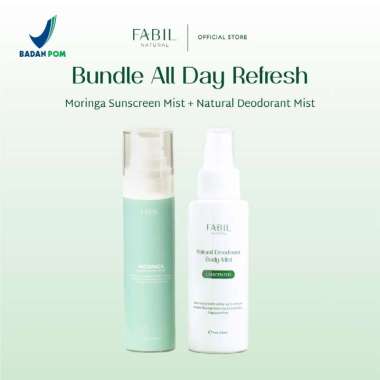 [2 pcs] Fabil Bundle Moringa Suncreen Mist SPF 45 PA+++ UV Protection + Natural Deodorant Mist Body 