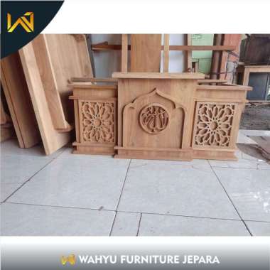 Meja Majelis Mimbar Lesehan Ngaji Ceramah Jati Belum Finishing