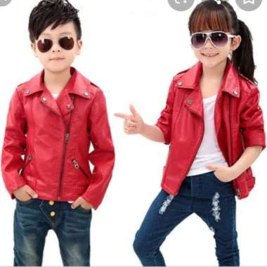 jaket semi kulit anak cangcuter 7-8 tahun Coklat Muda