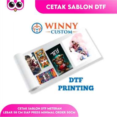 PRINT DTF JASA CETAK SABLON DTF LEBAR 58CM A3 / A4 / METERAN MAKLON A4 (20 x 28cm)