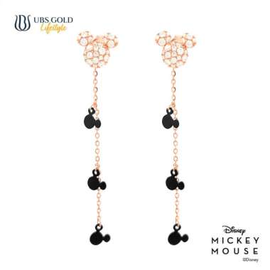 UBS Gold Anting Emas Disney Mickey Mouse - Kwy0011 - 17k Rose Black Gold