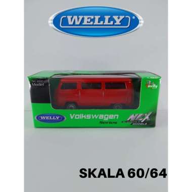 Diecast Welly Nex Skala 60 Volkswagen VW T1 Bus Transporter Merah