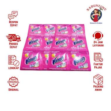 Paket Murah Vanish Pink Cair Penghilang Noda Pakaian Sachet Renceng 15 ml x24 Pcs