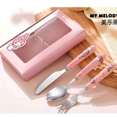 SET SENDOK SANRIO IMPORT SANRIO ORI / SET SENDOK MELODY CINNAMOROLL / SENDOK SET HELLO KITTY cinnamo