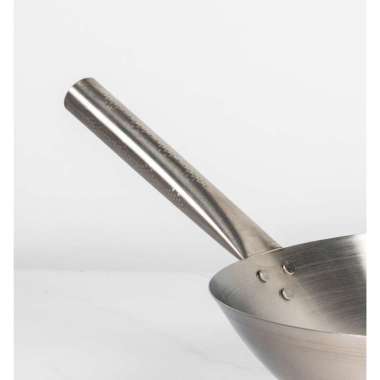 Calypso Wok Kuali Wajan Penggorengan Stainless Steel Sudah Seasoning Ukuran 30-40cm Anti Lengket 34c