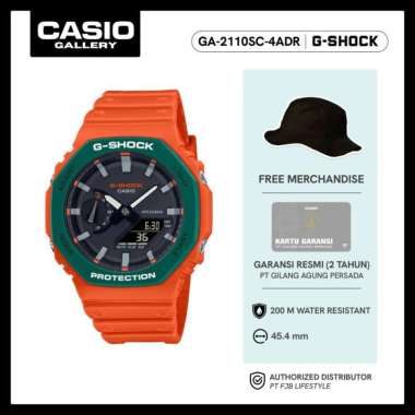 G-Shock Jam Tangan Pria GA-2110SC-4ADR Original Analog Digital Orange