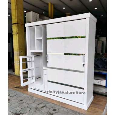 Lemari Pakaian Hijab Sliding Bahan Multiplek/trinityjayafurniture