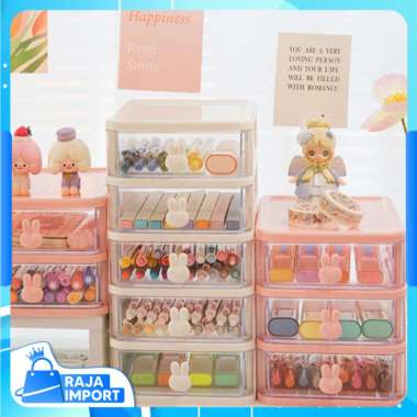 Raja Import - 6363 Rak Penyimpan Multifungsi / Laci Susun Organizer Bahan Akrilik / Rak Tempat Kosme
