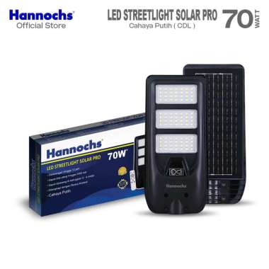 Hannochs Lampu Jalan Outdoor LED Streetlight Pro 70W Cahaya Putih Solar Cell PJU