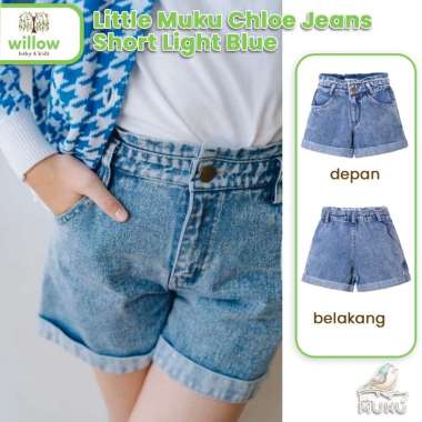 Celana Pendek Anak - Little Muku Chloe Jeans 5-6Y Light Blue