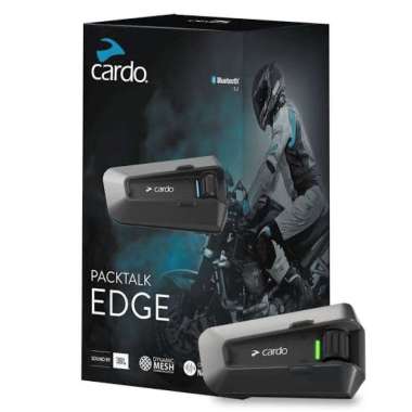 Cardo Packtalk EDGE (Sound By JBL) - Intercom Helm Bluetooth Motorcycle Communication System DUO