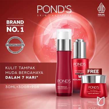 Ponds Age Miracle Serum 30Ml & Night Serum 30gr Free Ponds Age Miracle Day Cream 9gr