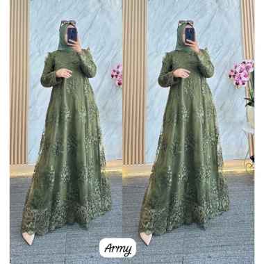 DRESS BROKAT TILE GAMIS MEWAH DRESS PESTA GLAMOUR MEMPESONA Ld 120cm (Jumbo) C