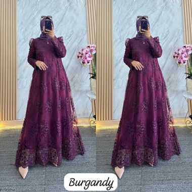 DRESS BROKAT TILE GAMIS MEWAH DRESS PESTA GLAMOUR MEMPESONA Ld 120cm (Jumbo) E