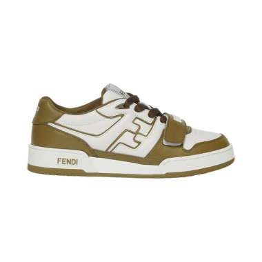 [12.12 Dealcember] Fendi Match Low-top Sneakers Leather Green 37 Multi,Green
