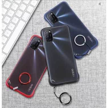 Oppo A52 A92 Case Transculent Matte Frame Less Transparan Case A52 A92 A52 Biru