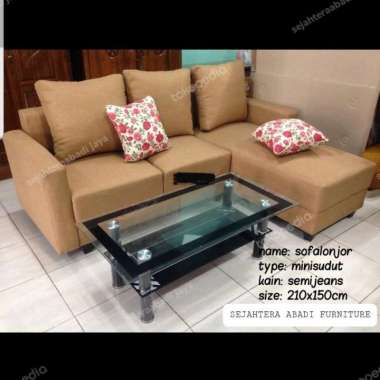 Sofa Santai, Sofa L Selonjor, Sofa Kursi Tamu murah Surabaya SOFA+MEJA
