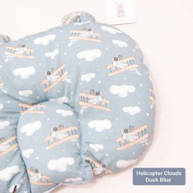 CB Newborn Pillow Bears Ears - Baby Pilow Tencel - Bantal Kepala Bayi Tencel Cloud Duskblue