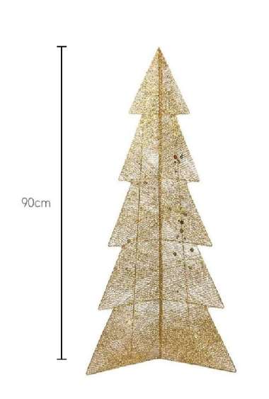 Pohon Natal Lipat Besi Gold 90cm
