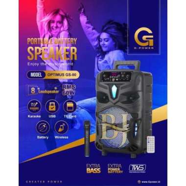 SPEAKER G-POWER PORTABLE BATTERY SPEAKER OPTIMUS GS-80