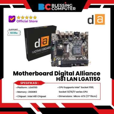 Motherboard Digital Alliance H81 LGA1150 Support NVME