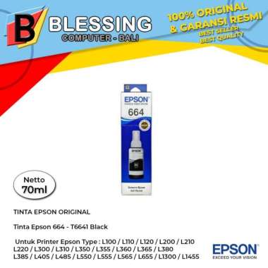 TINTA EPSON 664 BLACK / Tinta Epson T6641 Black L100 L220 L360 L1300