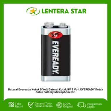 Baterai Eveready Kotak 9 Volt Baterai Kotak 9V 9 Volt EVEREADY Kotak Batre Battery Microphone Ori