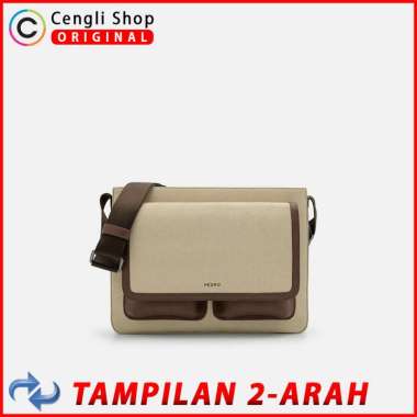 TAS PEDRO SELEMPANG PRIA ORIGINAL SLING BAG COKLAT CREAM BROWN PM009