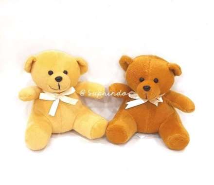 Boneka Bear (Beruang) Kecil 12 Cm Coklat Tua