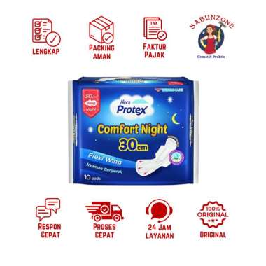 Pembalut Hers Protex Comfort Night 30 cm 10 pads