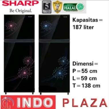 KULKAS 2 PINTU NO FROST GLOSSY DOOR SHARP SJ-237MG