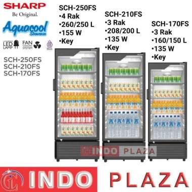 SHOWCASE SHARP SCH-170FS 3 Rak 160 Liter SCH-210FS