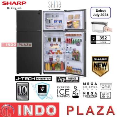 KULKAS SHARP 2 PINTU JTECH-INVERTER PLASMACLUSTER SJ-456SIGK 352 LITER