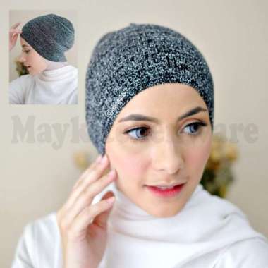 Ciput Rajut Gliter Dalaman Inner Hijab Kerudung Pengantin Wedding