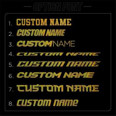 Emblem Akrilik Custom Nama dan Merk Motor Double Tape Busa GOLD MOTIF 15x15 custom