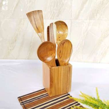 ARENHANDICRAFT Paket peralatan masak kotak kayu jati