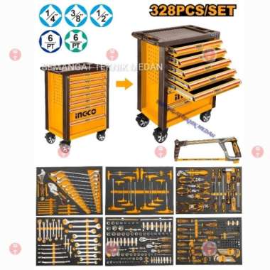 328PCS MECHANICAL CHEST TOOL SET KIT BOX 7 TINGKAT INGCO HTCS273281