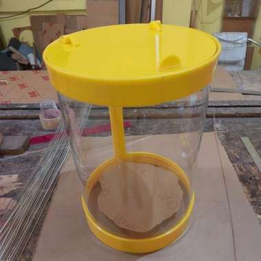 Tabung Akrilik Es Viral D30 T40 25 liter Tutup 3/4 engsel full warna 3MM HIJAU