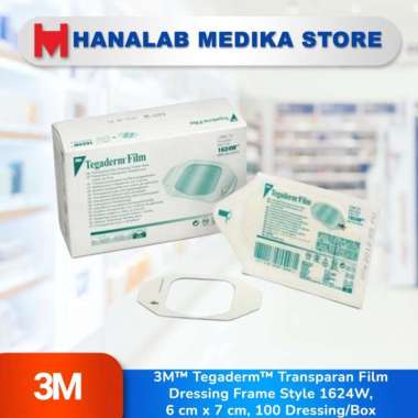 3M Tegaderm Transparan Film Dressing Frame Style 1624W,