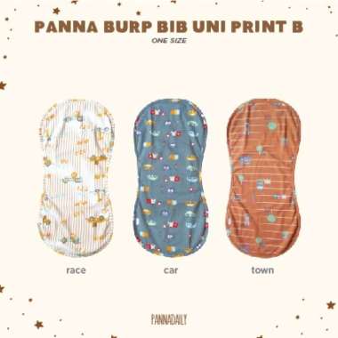 BOHOPANNA - PANNADAILY - PANNA DAILY - BABY & BAYI - BURP BIB UNI PRINT - Slabber Bayi ONE SIZE CAR