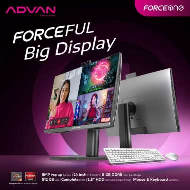 ADVAN Force One PC All in One PC AIO Ryzen 5 6600H 8GB 512GB 99% SRGB Windows 11 Bundling