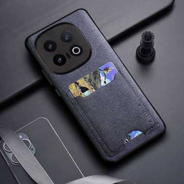 CASING IQOO 13 CASE SLOT CARD LEATHER PREMIUM IQOO 13 HITAM