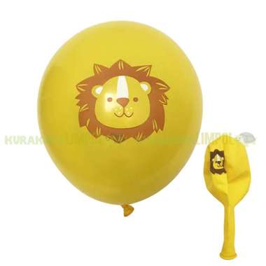 100pcs Balon Motif Gambar Wajah Hewan Animal Face Muka Binatang 12 Inci Inch Eceran Jerapah