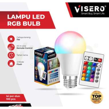 Lampu LED RGB Visero 7 Watt + Remote / Lampu RGB BULB