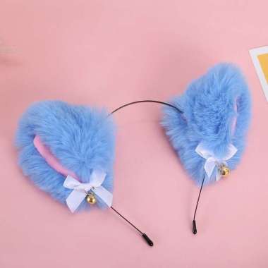 BD097 Bando telinga kucing lonceng bando nekomimi lampu bando cosplay telinga kucing bando korea BIR