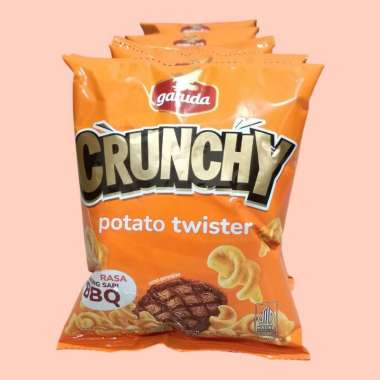Garuda Crunchy Potato Twister Rasa Daging Sapi BBQ [14g/ 10 Pcs/ Renceng]
